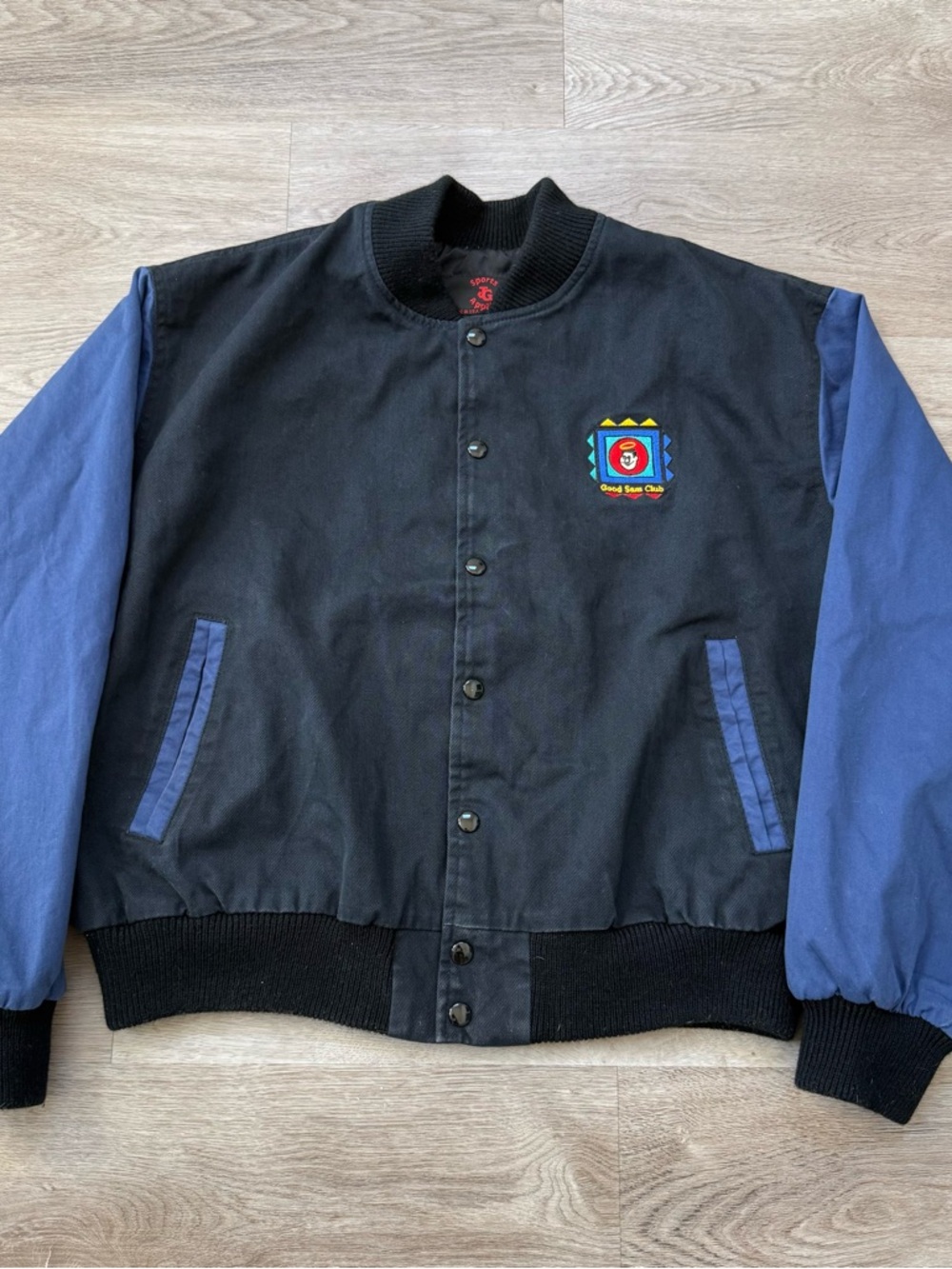Vintage 80s Good Sam Club Jacket USA Made Cotton Varsity Jacket Mens Large